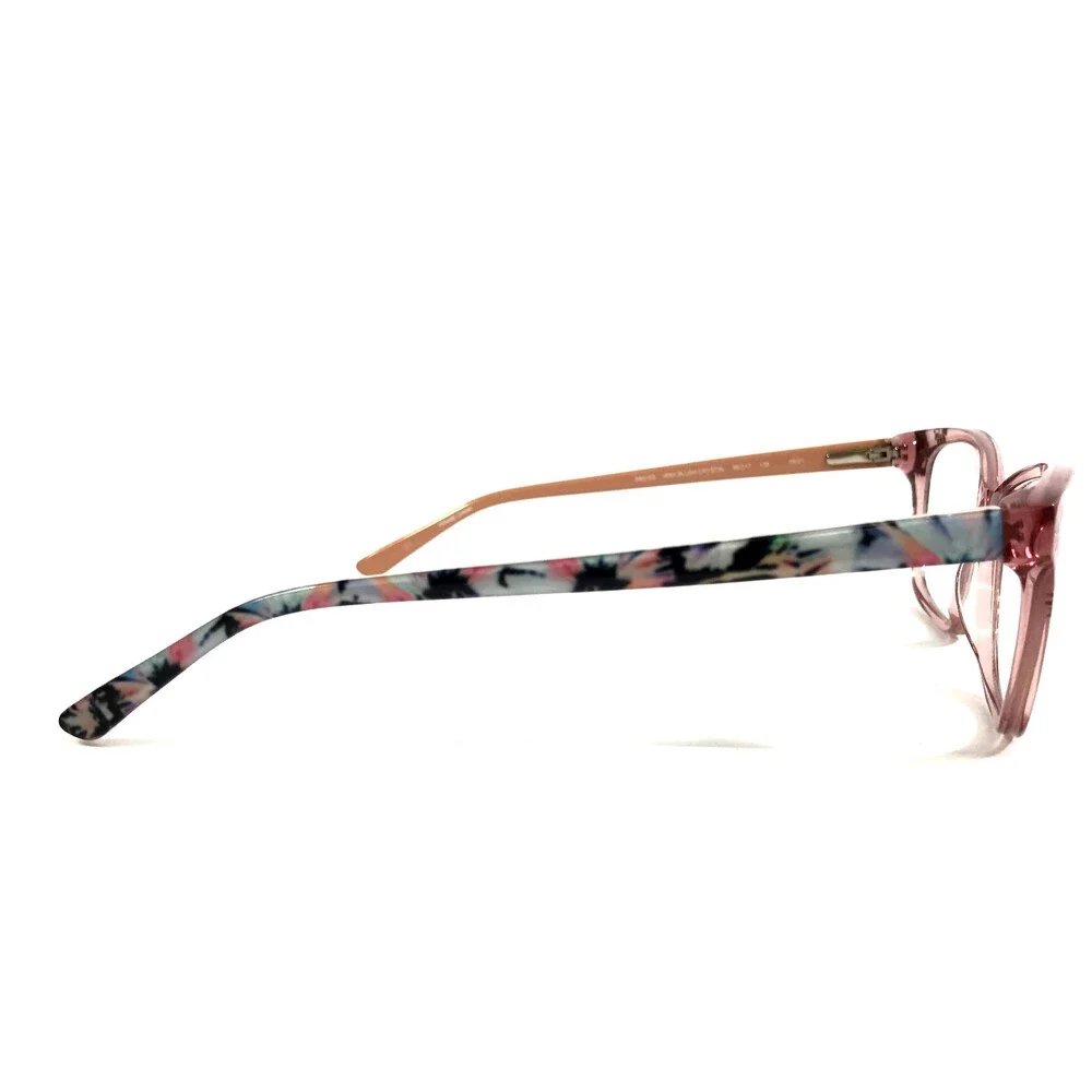 Bebe Eyeglasses Frames BB5163 650 BLUSH CRYSTAL White Cat Eye Full Rim 55-17-135